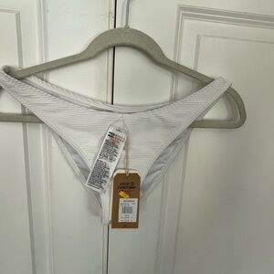 Billabong Brand New White Ribbed Bikini Bottom